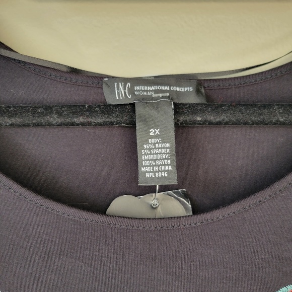 Anna Sui Loves INC International Concepts Embroidered Bell Sleeve Top Size 2XL - Picture 2 of 15